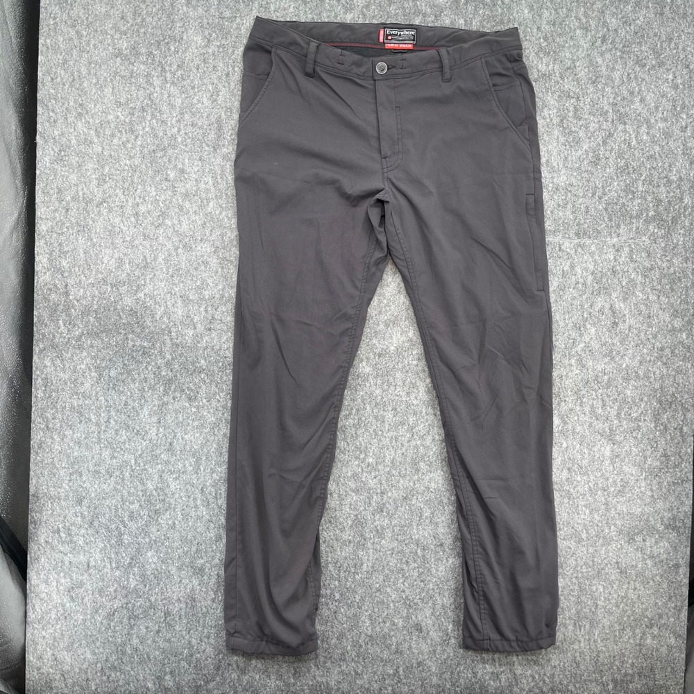 686 Everywhere Collection Slim Fit Pants Mens W34 L32 Grey Merino Wool Lined